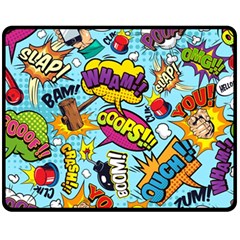 Comic Elements Colorful Seamless Pattern Fleece Blanket (medium)  by Wegoenart