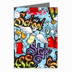 Graffiti Characters Seamless Patterns Greeting Cards (pkg Of 8)