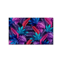 Background With Violet Blue Tropical Leaves Sticker Rectangular (10 Pack) by Wegoenart