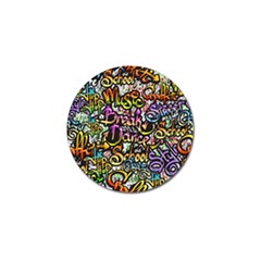 Graffiti Word Seamless Pattern Golf Ball Marker (4 Pack) by Wegoenart