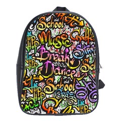 Graffiti Word Seamless Pattern School Bag (large) by Wegoenart