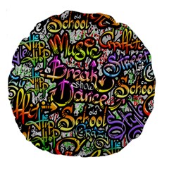 Graffiti Word Seamless Pattern Large 18  Premium Round Cushions by Wegoenart