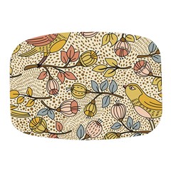 Seamless Pattern With Flower Bird Mini Square Pill Box by Wegoenart