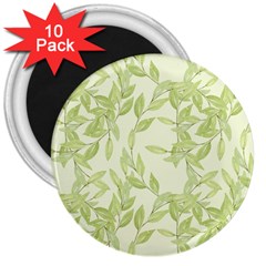 Watercolor Leaves On The Wall  3  Magnets (10 Pack)  by ConteMonfrey