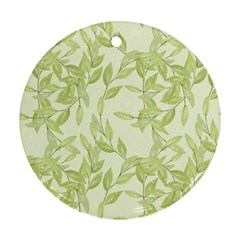 Watercolor Leaves On The Wall  Round Ornament (two Sides) by ConteMonfrey