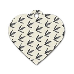 Minimalist Leaves Dog Tag Heart (one Side) by ConteMonfrey