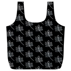 Black Cute Leaves Full Print Recycle Bag (xl) by ConteMonfrey