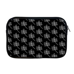 Black Cute Leaves Apple Macbook Pro 17  Zipper Case by ConteMonfrey