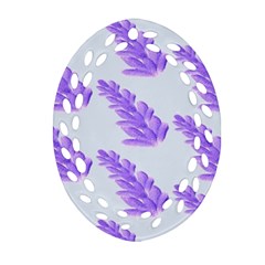 Cute Lavanda Blue Oval Filigree Ornament (two Sides) by ConteMonfrey