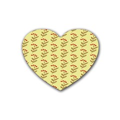 Yellow Fresh Spring Hope Rubber Coaster (heart) by ConteMonfrey