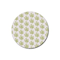 Autumn Leaves Gray Rubber Coaster (round) by ConteMonfrey