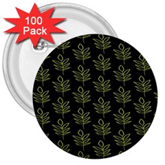 Autumn Leaves Black 3  Buttons (100 Pack)  by ConteMonfrey