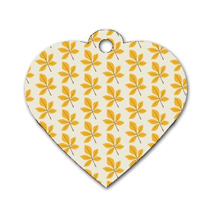 Orange Leaves   Dog Tag Heart (One Side)