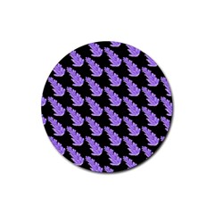 Cute Lavanda Black Rubber Coaster (round) by ConteMonfrey