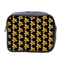 Orange And Black Leaves Mini Toiletries Bag (two Sides) by ConteMonfrey