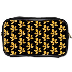 Orange And Black Leaves Toiletries Bag (one Side)