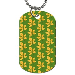 Orange Leaves Green Dog Tag (one Side) by ConteMonfrey