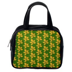 Orange Leaves Green Classic Handbag (one Side) by ConteMonfrey