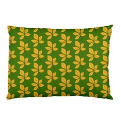 Orange Leaves Green Pillow Case (two Sides) by ConteMonfrey