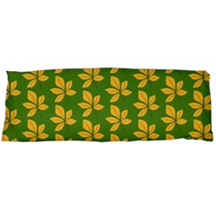 Orange Leaves Green Body Pillow Case (dakimakura) by ConteMonfrey