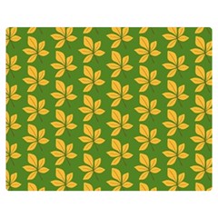 Orange Leaves Green Double Sided Flano Blanket (medium)  by ConteMonfrey