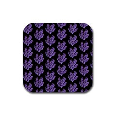 Black Seaweed Rubber Coaster (square) by ConteMonfrey
