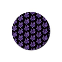 Black Seaweed Rubber Coaster (round)