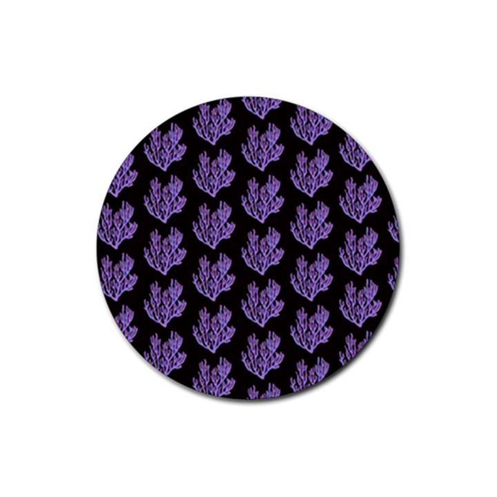 Black Seaweed Rubber Coaster (Round)