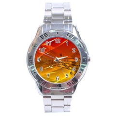 Music Notes Melody Note Sound Stainless Steel Analogue Watch by Wegoenart