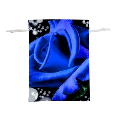 Blue Rose Bloom Blossom Lightweight Drawstring Pouch (m) by Wegoenart