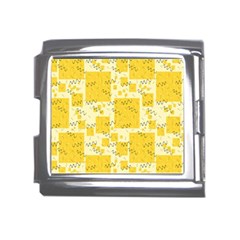 Party Confetti Yellow Squares Mega Link Italian Charm (18mm) by Wegoenart