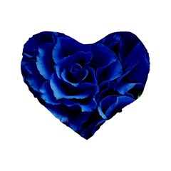 Blue Rose Flower Plant Romance Standard 16  Premium Flano Heart Shape Cushions by Wegoenart