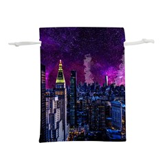 New York Manhattan Skyline Cityscape Downtown Lightweight Drawstring Pouch (m) by Wegoenart