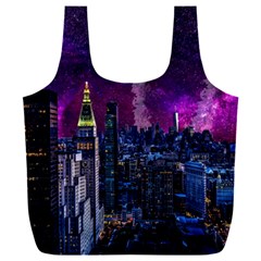 New York Manhattan Skyline Cityscape Downtown Full Print Recycle Bag (xxl) by Wegoenart