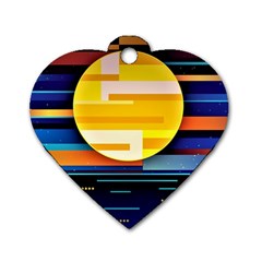 Background Abstract Horizon Dog Tag Heart (two Sides)