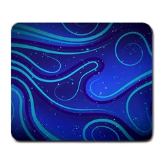 Wavy Abstract Blue Large Mousepad