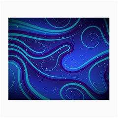 Wavy Abstract Blue Small Glasses Cloth (2 Sides)