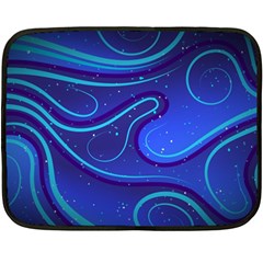 Wavy Abstract Blue Fleece Blanket (mini) by Ravend