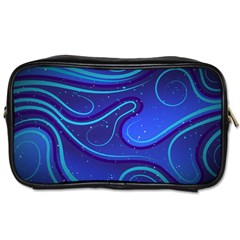 Wavy Abstract Blue Toiletries Bag (one Side)