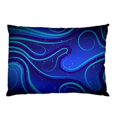 Wavy Abstract Blue Pillow Case (two Sides) by Ravend