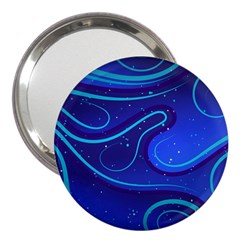 Wavy Abstract Blue 3  Handbag Mirrors by Ravend