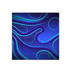 Wavy Abstract Blue Satin Bandana Scarf 22  X 22 