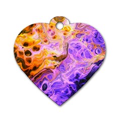 Conceptual Abstract Painting Acrylic Dog Tag Heart (two Sides)