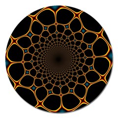 Fractal Abstract Web Art Digital Magnet 5  (round) by Ravend