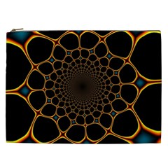 Fractal Abstract Web Art Digital Cosmetic Bag (xxl)