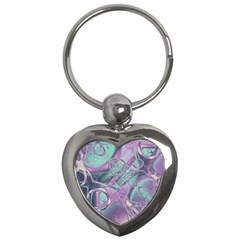 Illustration Fractal Pattern Modern Art Digital Key Chain (heart) by Ravend