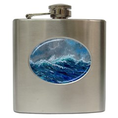 Waves Sea Sky Wave Hip Flask (6 Oz)