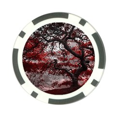 Tree Red Nature Abstract Mood Poker Chip Card Guard (10 Pack)