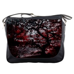 Tree Red Nature Abstract Mood Messenger Bag by Ravend