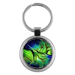 Fractal Art Pattern Abstract Key Chain (round)